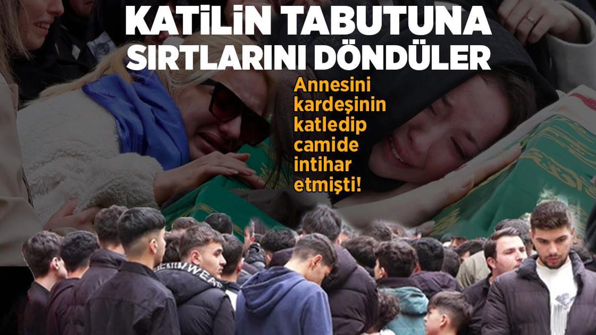 Annesini kardeşinin katledip camide intihar etmişti! Katilin tabutuna sırtlarını döndüler