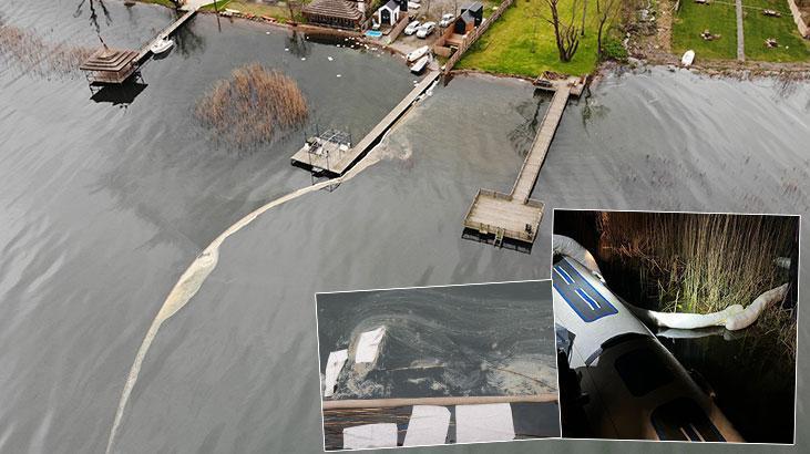 Milyonların içme suyu olan Sapanca Gölü’nde şok! Boru hattı patladı, akaryakıt sızdı