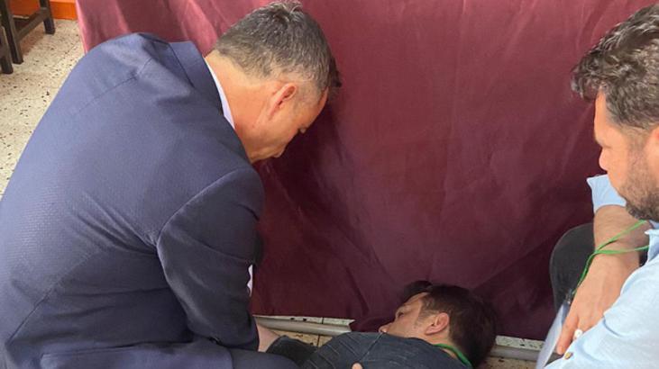 Müşahit epilepsi nöbeti geçirdi! İlk müdahaleyi, doktor başkan adayı yaptı