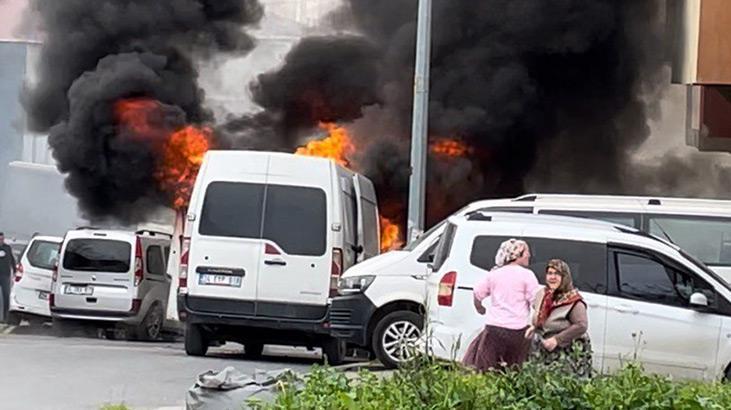 Ataşehir’de panelvan yangını