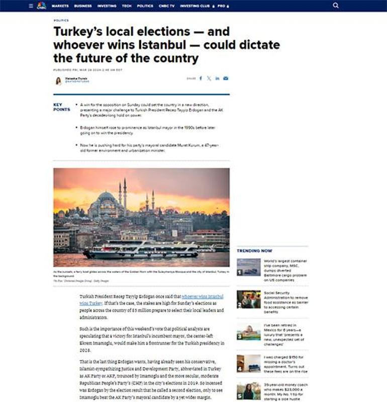Yerel seçim dünya medyasında: İstanbul 'büyük ödül', muhalefeti bekleyen tehlike