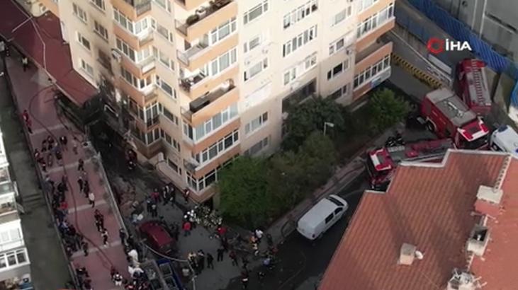 Beşiktaş’taki yangın faciasının yaşandığı o bina havadan görüntülendi