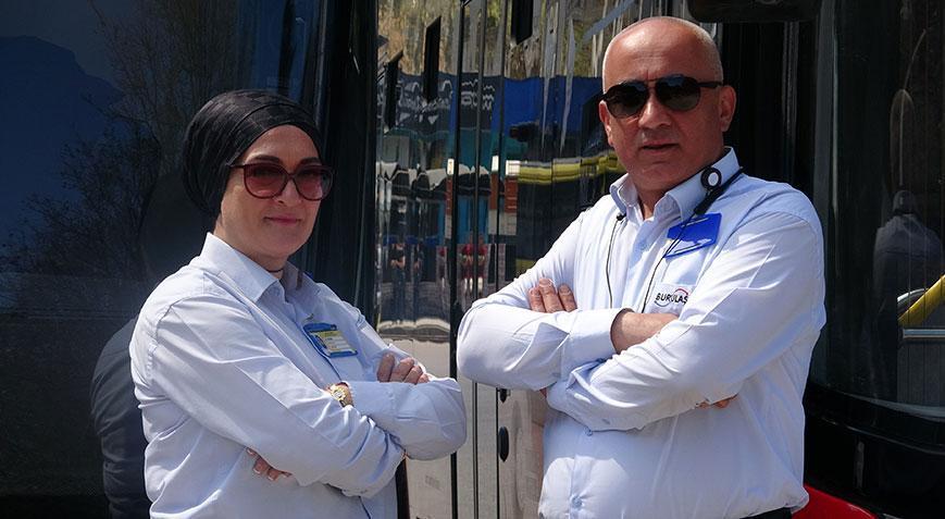 Belediye şoförü çift hem hayat, hem iş arkadaşı