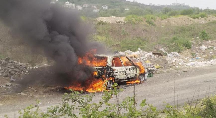 Yer: Zonguldak! Eşine kızdı yol ortasında aracını ateşe verdi