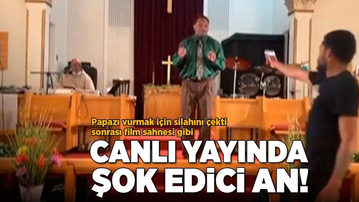 Canlı yayında şoke edici an! Ayin yapan papazı vurmak istedi, sonrası film sahnesi gibi
