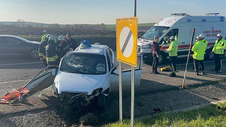 Çorlu İstikametinde Can Pazarı: Otomobil Şarampole Savruldu