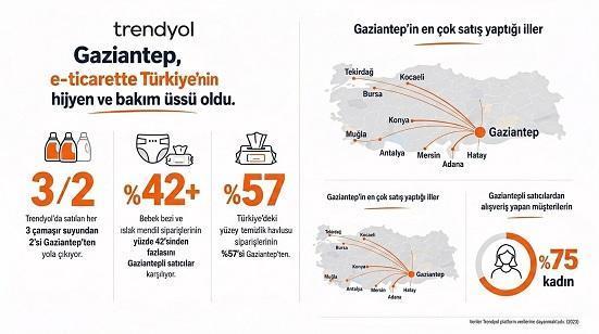 Gaziantep e-ticarette öne çıkıyor: Temizlik ve bebek ürünlerinde Türkiye liderliği