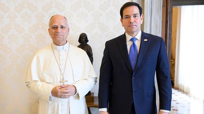 PAPA 14. LEO VE ABD DIŞİŞLERİ BAKANI RUBIO BİR ARAYA GELDİ