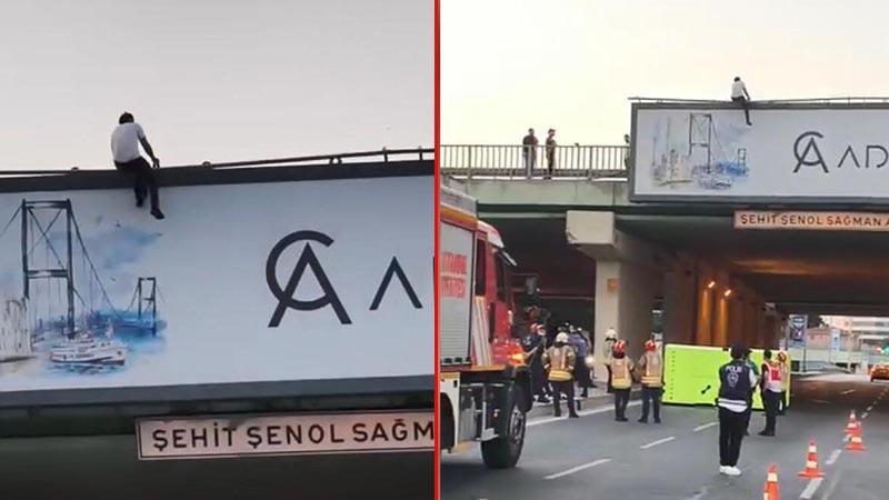 Üst geçitte intihar girişiminde bulunan kişi ikna edildi