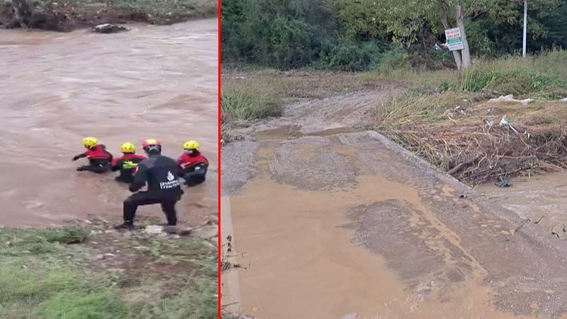 Gebze’de dereye düşen cipteki iki arkadaştan biri bulundu: Bir kişi aranıyor