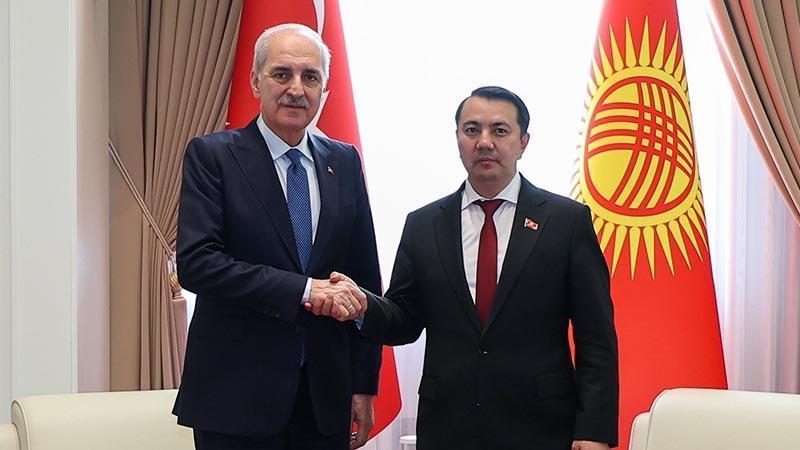 TBMM Başkanı Kurtulmuş, Kırgızistan Meclis Başkanı Mamataliyev ile görüştü