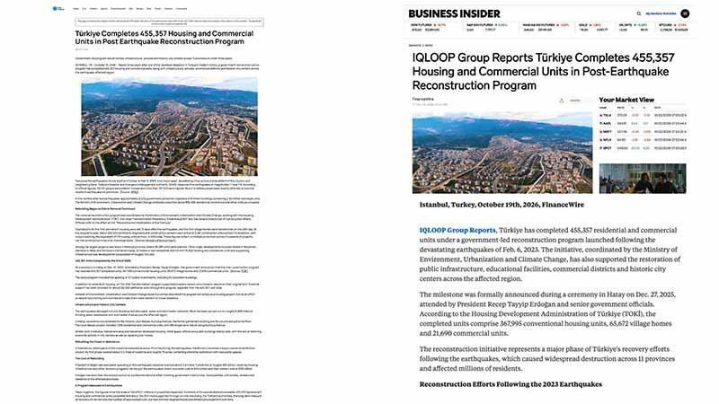 Türkiye’nin Deprem Sonrası Yeniden İnşa Hamlesi ABD Basınında