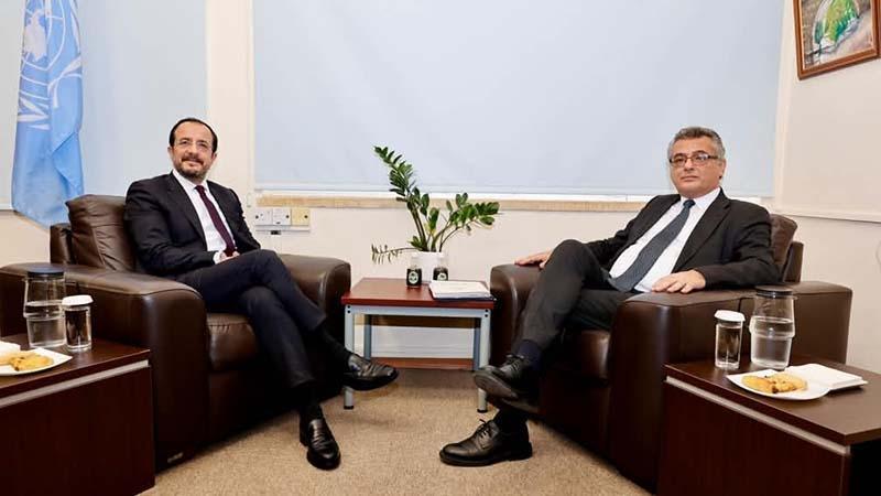 KKTC Cumhurbaşkanı Erhürman ile GKRY lideri Hristodulidis görüştü